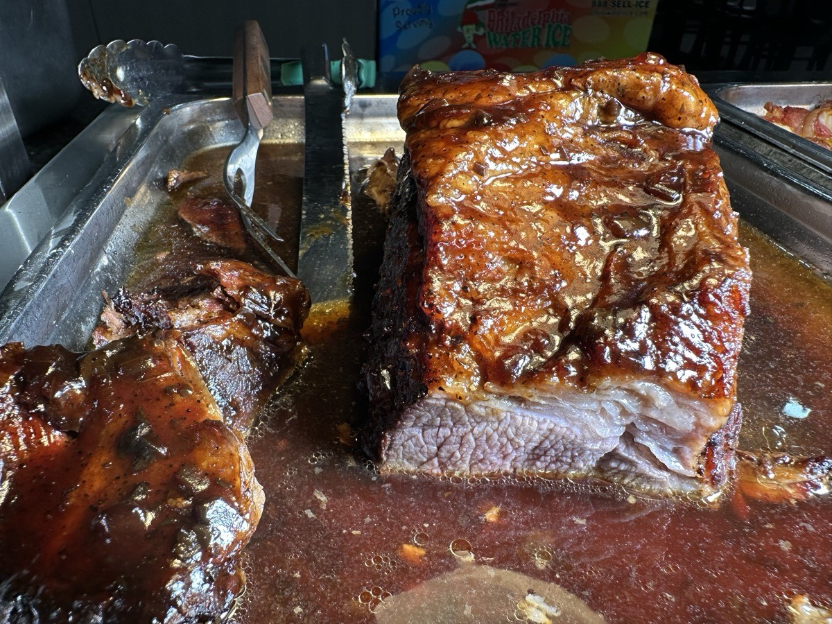 Braised pork belly glazed in dark sauce